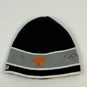 Ahead The Ocean Course Mens Black Gray Orange Embroidered Golf Beanie
